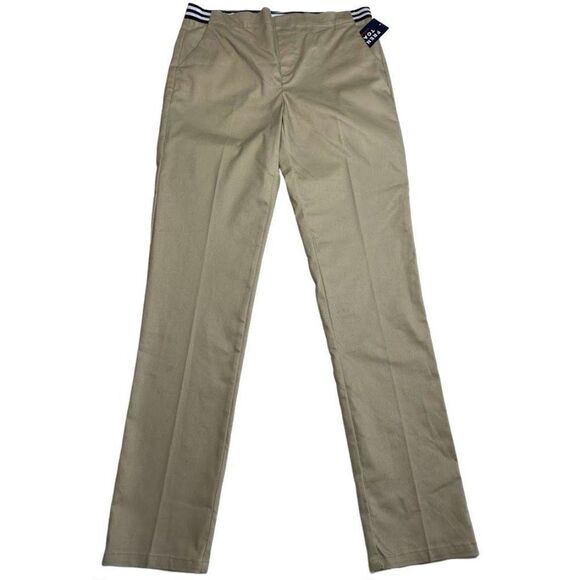 Girls French Toast Khaki Stretch Contrast Elastic Waist Pull On Pants 18 NEW - Picture 3 of 8